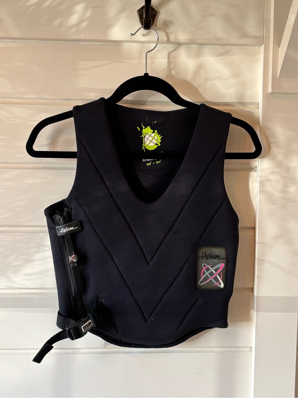 Helium Neoprene Zipper Kids Black Protective Water Sports Vest - Black